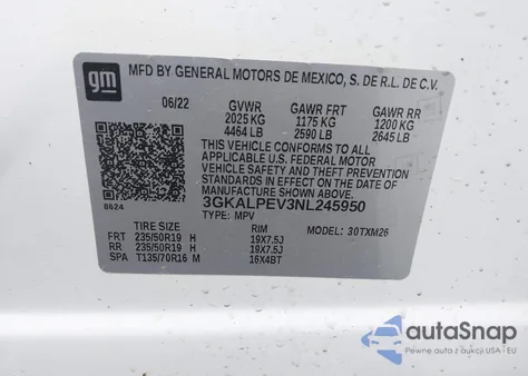 2022 GMC Terrain Fwd Slt z USA, uszkodzony, nr VIN 3GKALPEV3NL245950